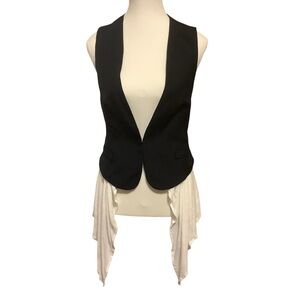 TANA + BEE BLACK & WHITE ADJUSTABLE LAYERED SUIT VEST/ Size M